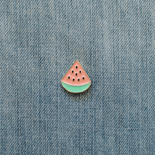 Watermelon Slice Enamel Pin Denim